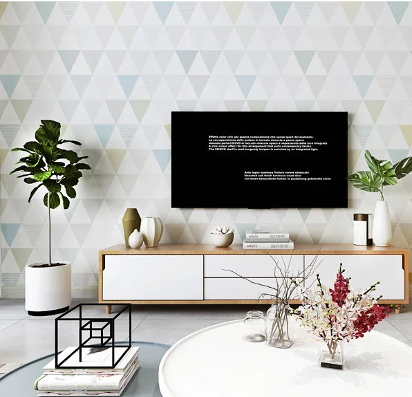 

Fashion Simple Clothing Store Restaurant Wallpaper Northern European-Style Bedroom Library Living Room Sofa Background Non-woven