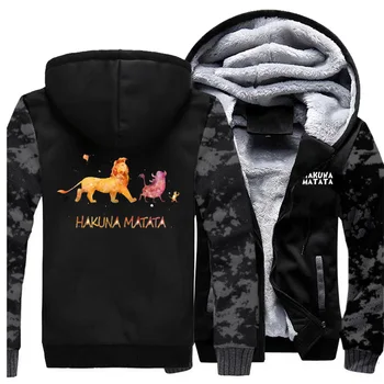 

The Lion King Print Mens Hoodies New Stylish HAKUNA MATATA Movie Series Pattern Male Warm Coat Winter Hot sale Hipster Tracksuit