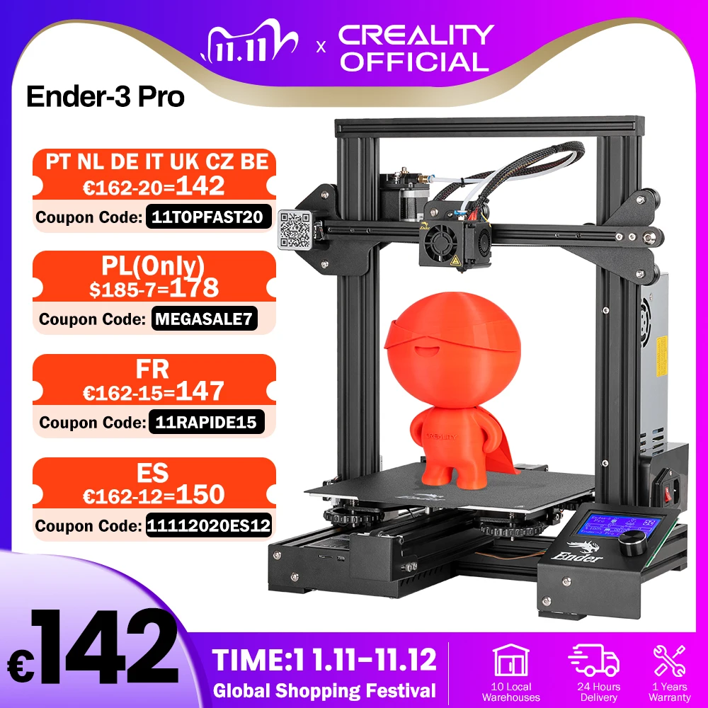 CREALITY 3D Ender-3 PRO Printing Masks Upgraded Magnetic Build Plate Resume Power Failure Printing KIT MeanWell Power Supply afbeelding