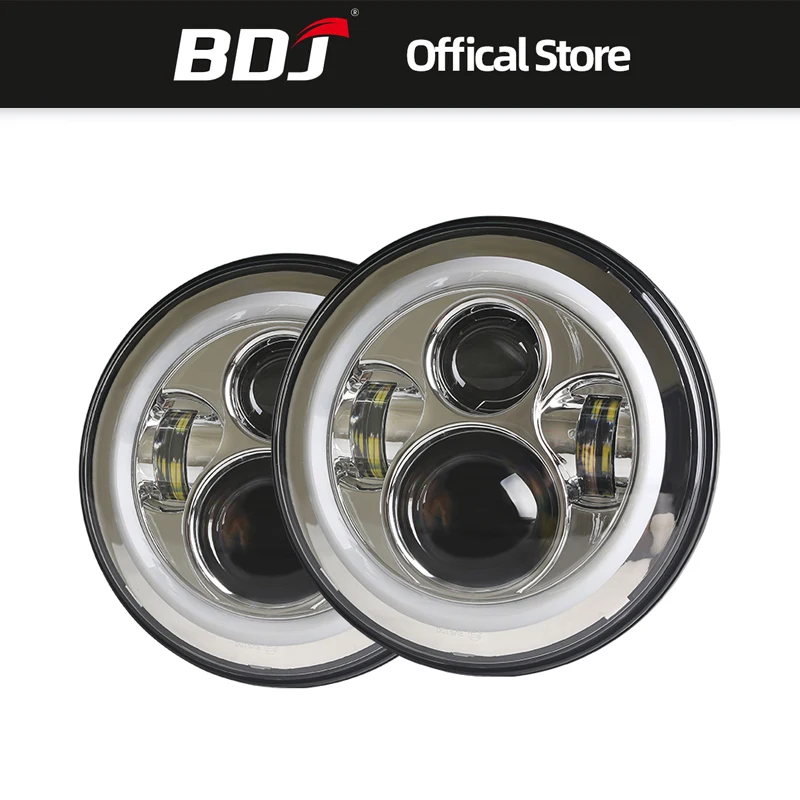 BDJ светодиодный налобный светильник DRL Hi/Low Beam проектор двигатель 4," противотуманный светильник для мотоцикла лампа для Harley Street Glide Road King Electra Glide