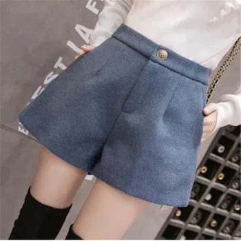 

2019 New Autumn Winter Women Wool Shorts Korean Casual All-match Wool Shorts Female Boots Shorts