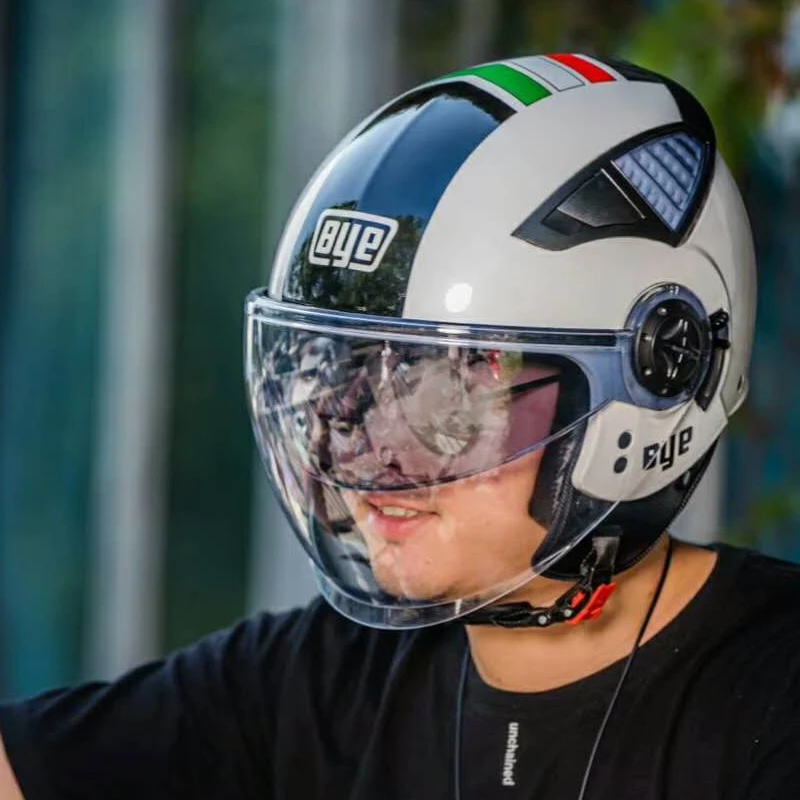 Hot Sell Double Lens Motorcycle Scooter Open Face Helmet Dot - Matte Black Large CE Certificate Motocross Capacete M L XL