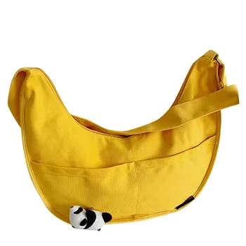 

Banana Canvas Handbag For Women Fashion Solid Color Shoulder Bag Female Casual Cartoon Crossbody Basgs Large Capacity Sac A Main