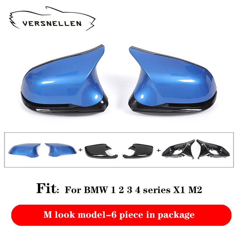 

M4 Style 6pcs car styling Glossy Black ABS rear view side mirror cover for BMW F20 F22 F23 F30 F32 F33 F36 F87 M2 Side Mirror