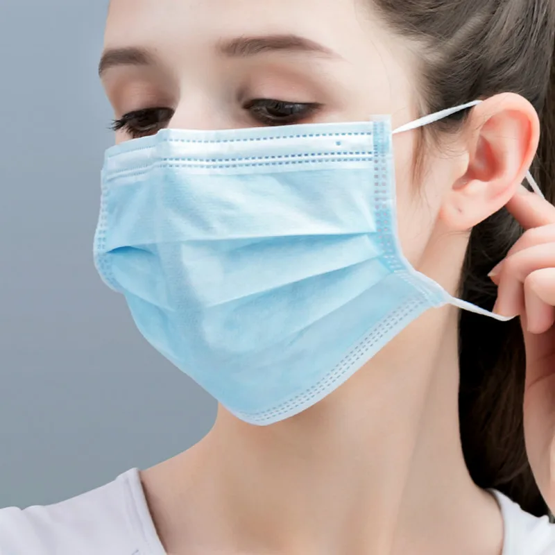 

50pcs In Stock 3-Layer Disposable Face Mouth Protective Masks Face Dust Mask Anti-fog Breathable Facial Safety Masks