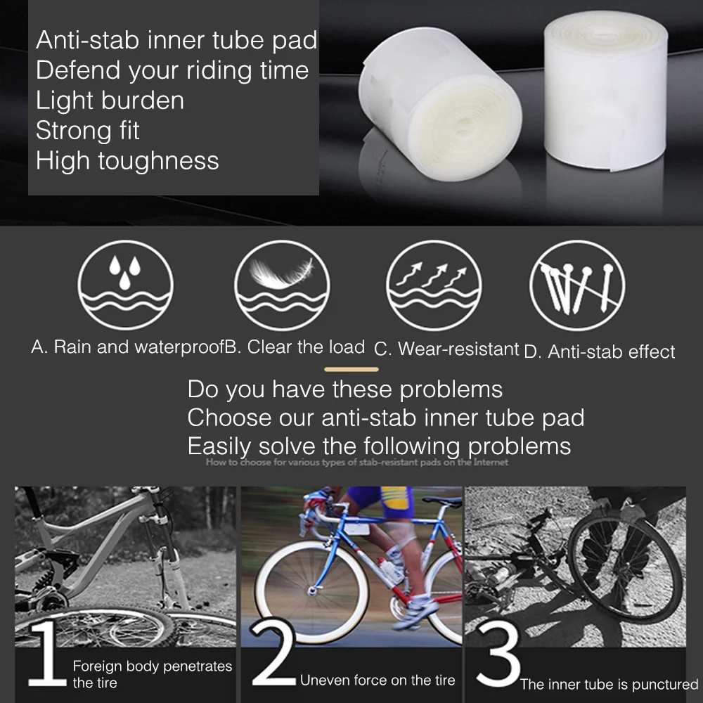 Anti Puncture Mtb Tire Liner MOTSUV 2pcs Bicycle Tire Liner Proof