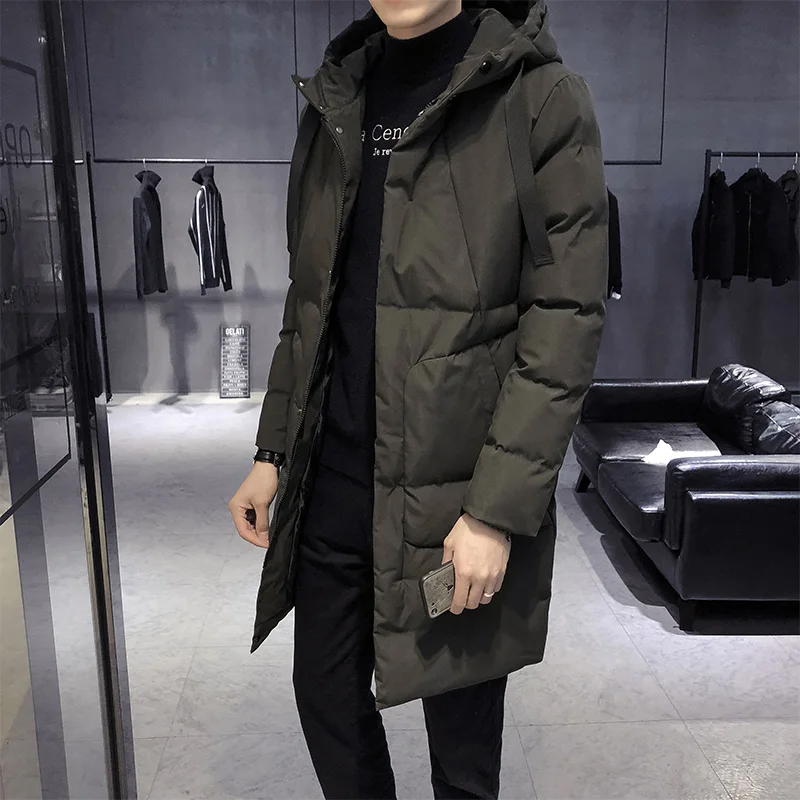 Great Value Winter Parka Men's Solid Jacket 2019 New Arrival Thick Warm Coat Long Hooded Jacket Collar Windproof Padded Coat Fashion Men
