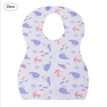 

20PCS Baby Waterproof Saliva Lunch Pocket Disposable Bib Non-woven Children's Bib Feeding Saliva Apron Paper Bibs In Stock