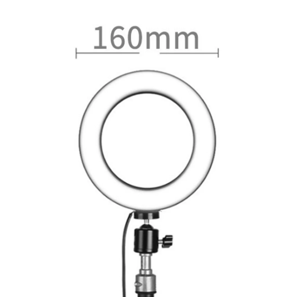 16/26cm Photography LED Selfie Ring Light three-speed Stepless Lighting Dimmable With Cradle Head For Makeup Video Live Studio - Цвет: 160mm