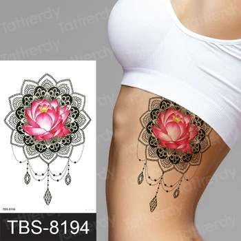

24 Styles Waterproof Temporary Sticker Flowers Series Water Transfer Body Arm Shoulder Henna Women Sexy Fake Tattoos Body Art