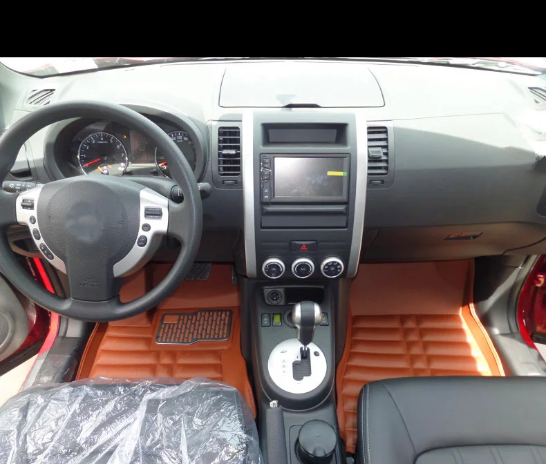 

leather car floor mats for nissan x trail t31 2007 2008 2009 2010 2011 2012 2013 interior carpet rug foot auto mat