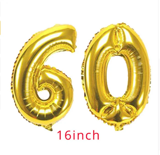 Вечерние одноразовые столовые приборы черного/золотого цвета, 30, 40, 50, 60, с днем рождения, для взрослых, 30, 30, 30 лет, вечерние принадлежности - Цвет: 1pcs 60 balloon