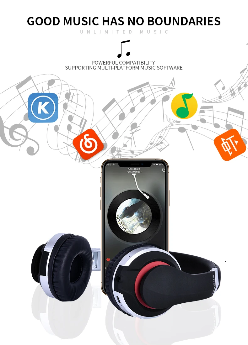 Гарнитура Bluetooth MH7 Draadloze Hoofdtelefoon стерео игровая гарнитура Koptelefoon Met Microfoon Ondersteuning Tf-kaart Voor