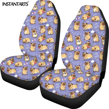 

INSTANTARTS Cute Funny Pug Pupies Pattern Slip-Resistant Vehicle Seat Protector for Car Seat Washable Kids Car Seat Covers New