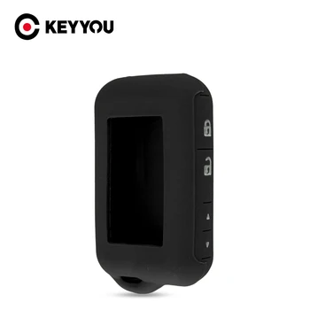 KEYYOU Silicone Car Key Case For Starline E63 E90 E91 E61 E95 E66 Two Way Car Alarm LCD Keychain Transmitter Remote Key Cover