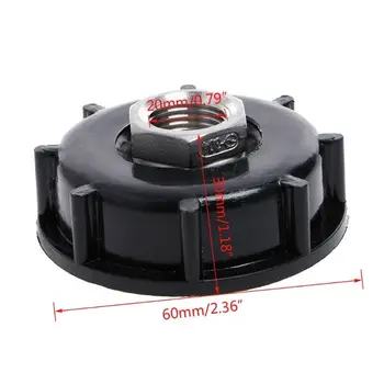 

1pc Black IBC Tote Tank Drain Adapter Garden Hose 2" Female To 1/2" Female Parts