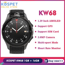 KOSPET KW68 3g Смарт часы для мужчин телефон 1 ГБ 16 ГБ 2.0MP камера монитор сердечного ритма Спорт 1,3" AMOLED gps Android Smartwatch