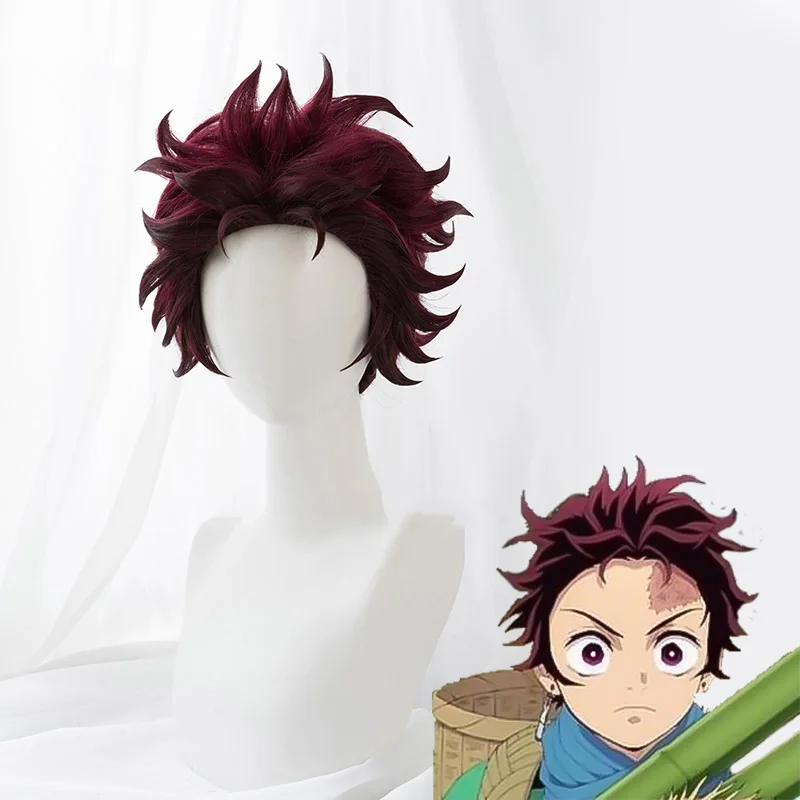 Only wig Demon Slayer: Kimetsu no Yaiba Kamado Tanjirou Urokodaki Sakonji костюм для косплея Хеллоуин карнавал год Рождество и парик - Цвет: Only wig