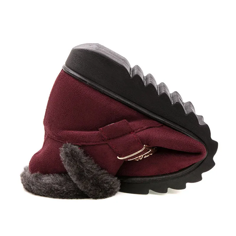 Женские зимние ботинки; теплая плюшевая зимняя обувь с мягкой подошвой; женские ботильоны; большие размеры; женские ботинки на платформе; botas mujer; Прямая поставка; SH1101