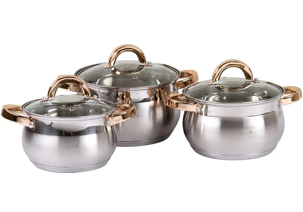 PSS-640024 Levita Набор кастрюль 16см 18см и 20см с крышками Pomi d'Oro | Дом сад