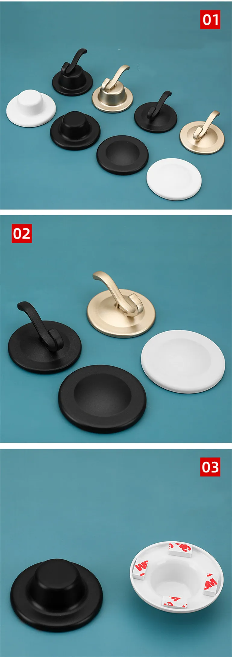 parede auto adesivo decoração com ganchos exterior