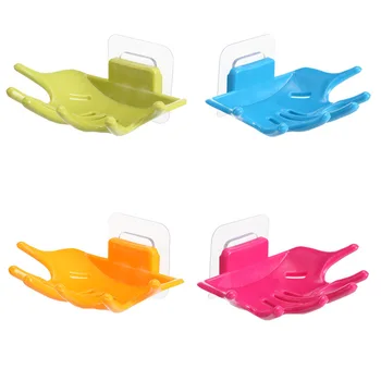

Home Creative Six-Claw Palm Seamless Draining Plastic Soap Box Candy colors Bathroom Supplies Crown Style Wall Hanging Soap Box