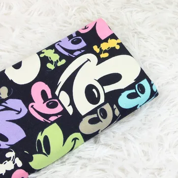 

half meter twill elastic cotton fabric with cartoon print for handmade DIY garment trousers material 100% cotton CR-404