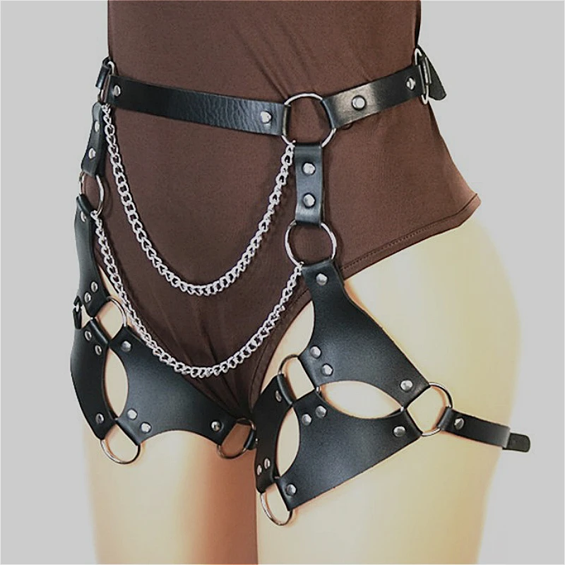 

Sex Adult Games PU Leather Body Harness for Women Fetish Slave Bondage Restraints Exposed Breast Chastity Belt Sex Products