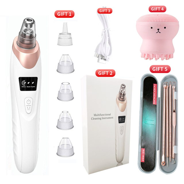 Blackhead Remover Face Deep Nose Cleaner T Zone Pore Acne Pimple Removal Vacuum Suction Facial Diamond Beauty Clean Skin