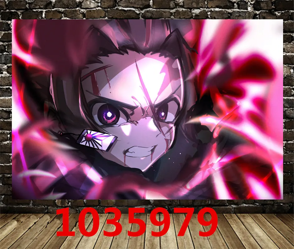 1035979 Kimetsu No Yaiba Холст плакат японская игра-Аниме Плакат Фреска украшение дома Холст Картина Куадрос декорацион общежития - Цвет: 1035979