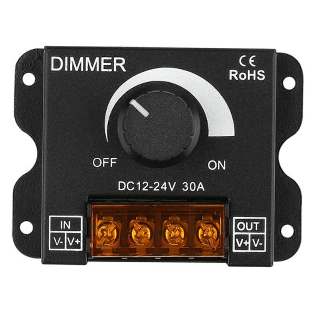 DC12V-24V PWM Digital Dimmer 30A Dimmer with Knob ON / OFF Switch Adjustable Brightness for LED Light Bar LED Dimmer
