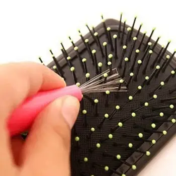

Hair Brush Embedded Cleaner Lightness and Portability No Space Occupy Portable Comb Hair Removal Cleaning Tool with Handle