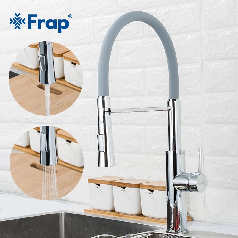  FRAP Kitchen Faucet fashion flexible kitchen sink faucet water mixer 3 color faucet taps 2 way spou - 32973334798