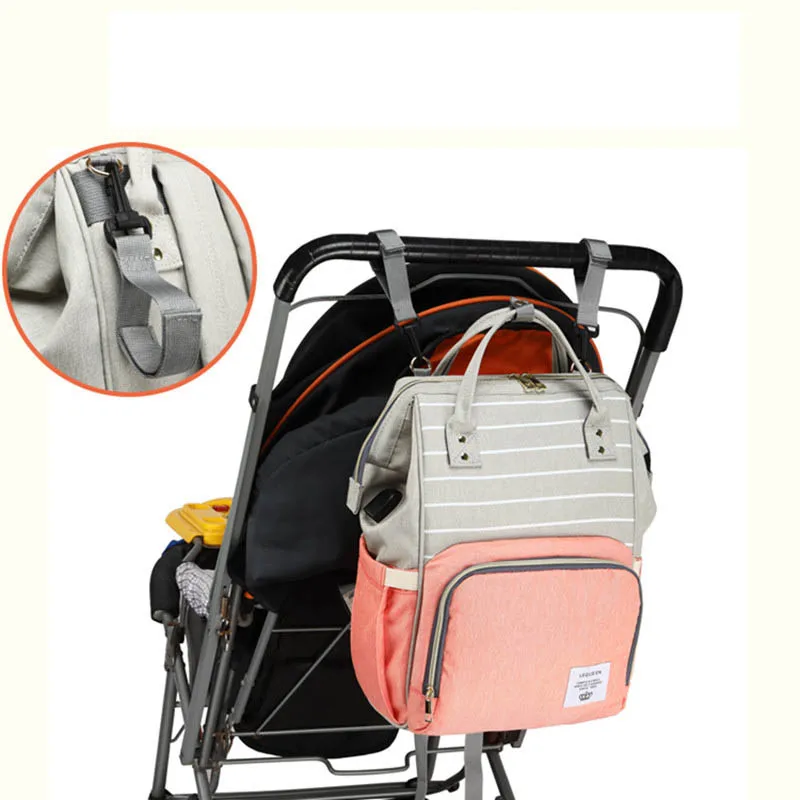 LEQUEEN USB Diaper Bag Baby Care Backpack for Mom Mummy Maternity Wet Bag Waterproof Baby Pregnant Bag