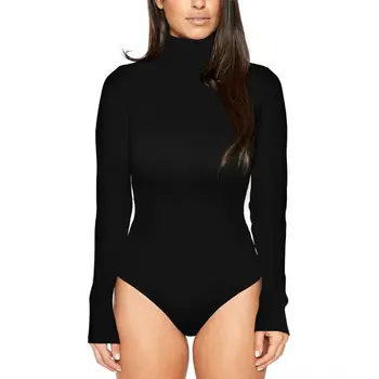 

New Summer Women TurtleNeck Bodysuit Leotard 2018 Long Sleeve Casual Tops Rompers Women Jumpsuit Playsuits Femme W13 *