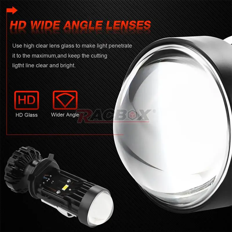 H4 LED With Lens T2 Mini Bi-led Projector Lenses 6000K Headlight Bulbs Canbus Fog Lights Lamp Car Motorcycle Retrofit 12V 24V led car lights led lights led bulbs led headlights led car headlights