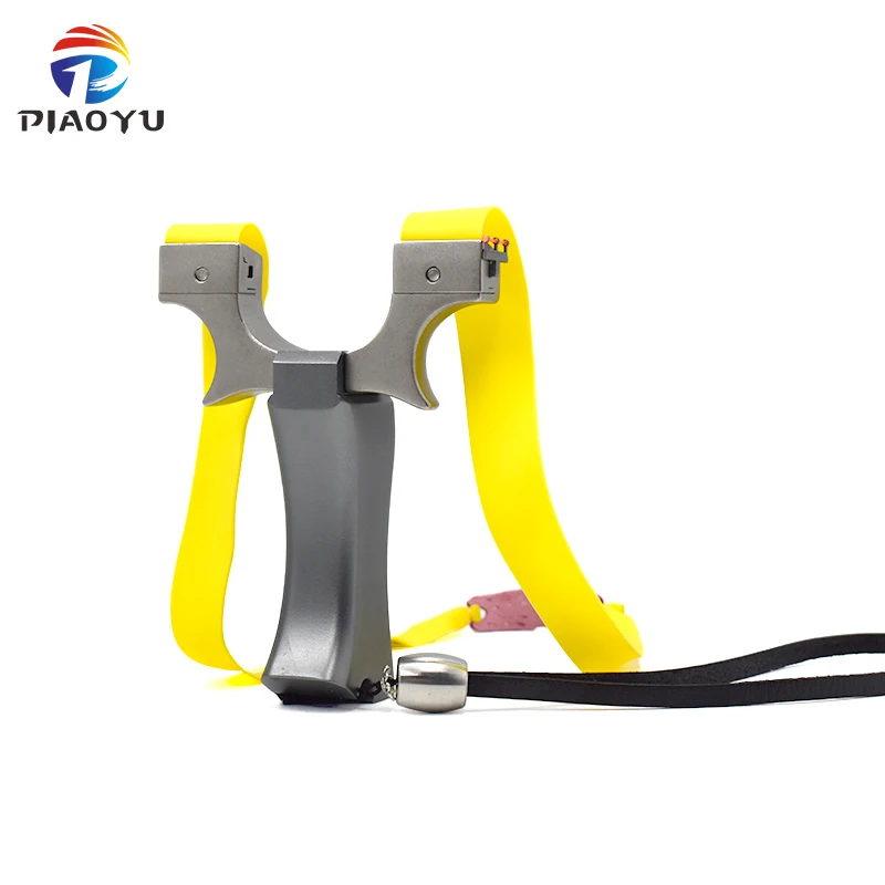 

New Fiber Optic Aiming Slingshot Set Stainless Steel Head + Aluminum Alloy Handle High Precision Outdoor Hunting Catapult