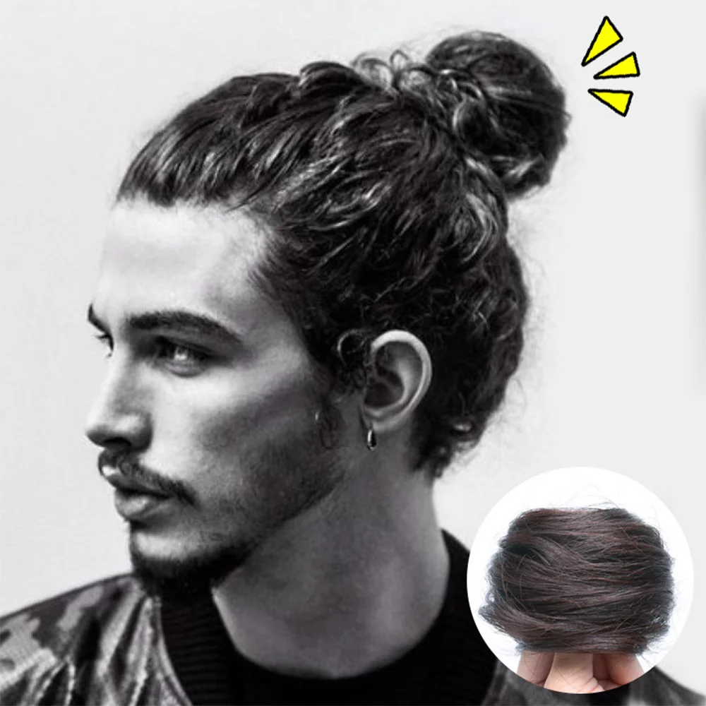 Peça de Coque Falso para Mulheres com Clipe Extensão de Cabelo Humano Remy Scrunchie hs 100%