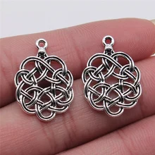 Wysiwyg 6個アンティークシルバー色17x24ミリメートル中国結チャームペンダントジュエリーメイキングのためにdiyのジュエリー所見(China)