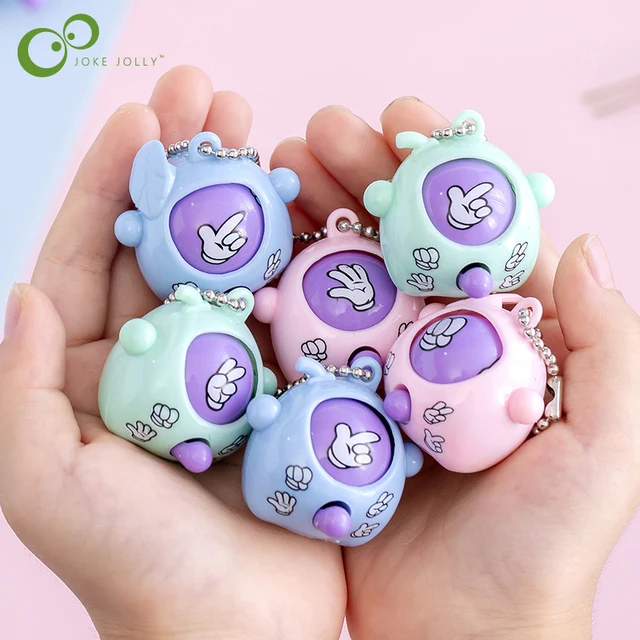 5/10pcs Mini Fair Finger-guessing Game Rock Paper Scissors Play Toy Egg Delicate Key Chain Pendant Children Fun Battle Game DDJ 1