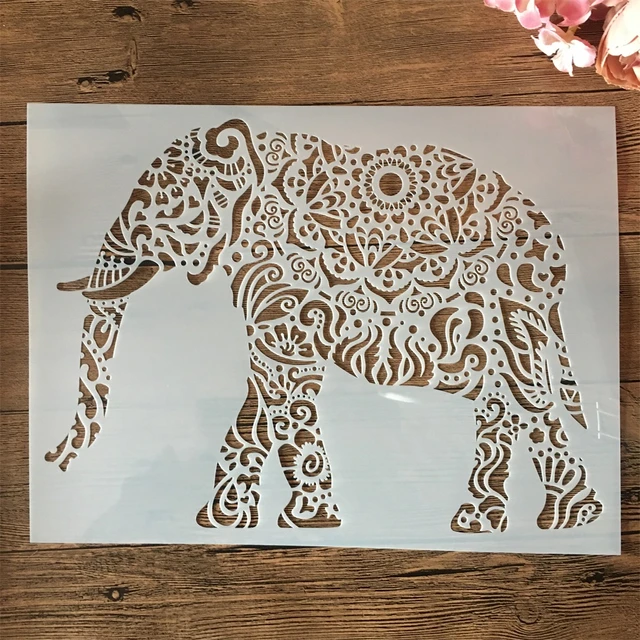 Elephant Family Stencil Printable