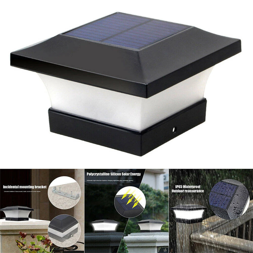 

Solar Outdoor Colunm Night Light Home Garden Door Solar Power Led Light Path Way Wall Landscape Mount Garden Fence Lamp