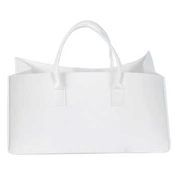 

NEW-felt handbag, felt storage bag, large capacity bag-Milky white
