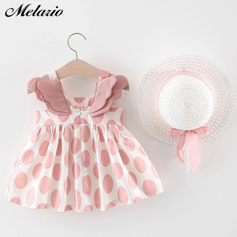 Melario Baby Clothing Sets 2020 Summer Sleeveless Dress Girls Three Piece Sets Short Pants+Dress Set Stripe Patten For Baby 6-24
