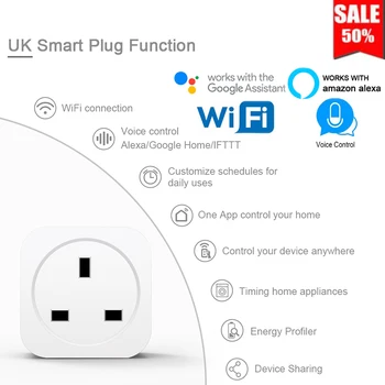 

For Amazon Alexa Google Assistant / IFTTT Intelligent Socket Smart Home Outlet Wifi Smart Timer Plug Wireless Smart Switch Plug