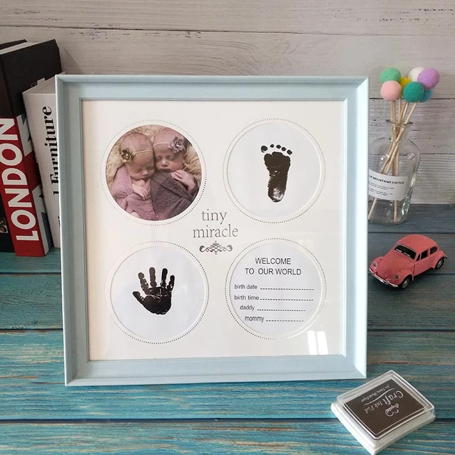 Newborn Baby Handprint Footprint Fhoto Frame Ink Pad DIY Photo