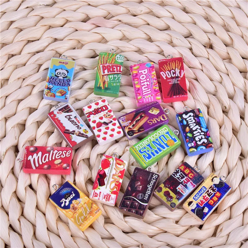 10pcs/30pcs/pack chocolate cookies Resin Charms for Earring Bracelet DIY Jewelry Making jewelry charms,resin charms