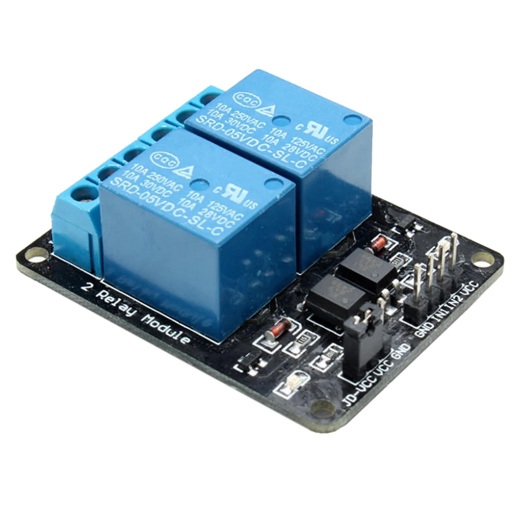 2-Channel Relay Module With Optocoupler Protection for PLC Automation Equipment Control