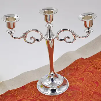 

Candelabrum 3 Arms Ornament Celebration Wedding Zinc Alloy European Festival Home Decoration Table Photography Props