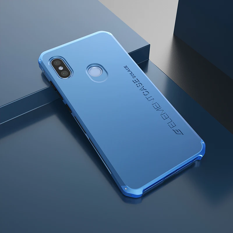 Blue Чехол-накладка для Xiaomi Redmi Note 5, ударопрочный элемент, алюминиевая металлическая рамка, броня, Жесткий ПК, задняя крышка для Redmi Note 5, чехол для телефона - Цвет: Blue